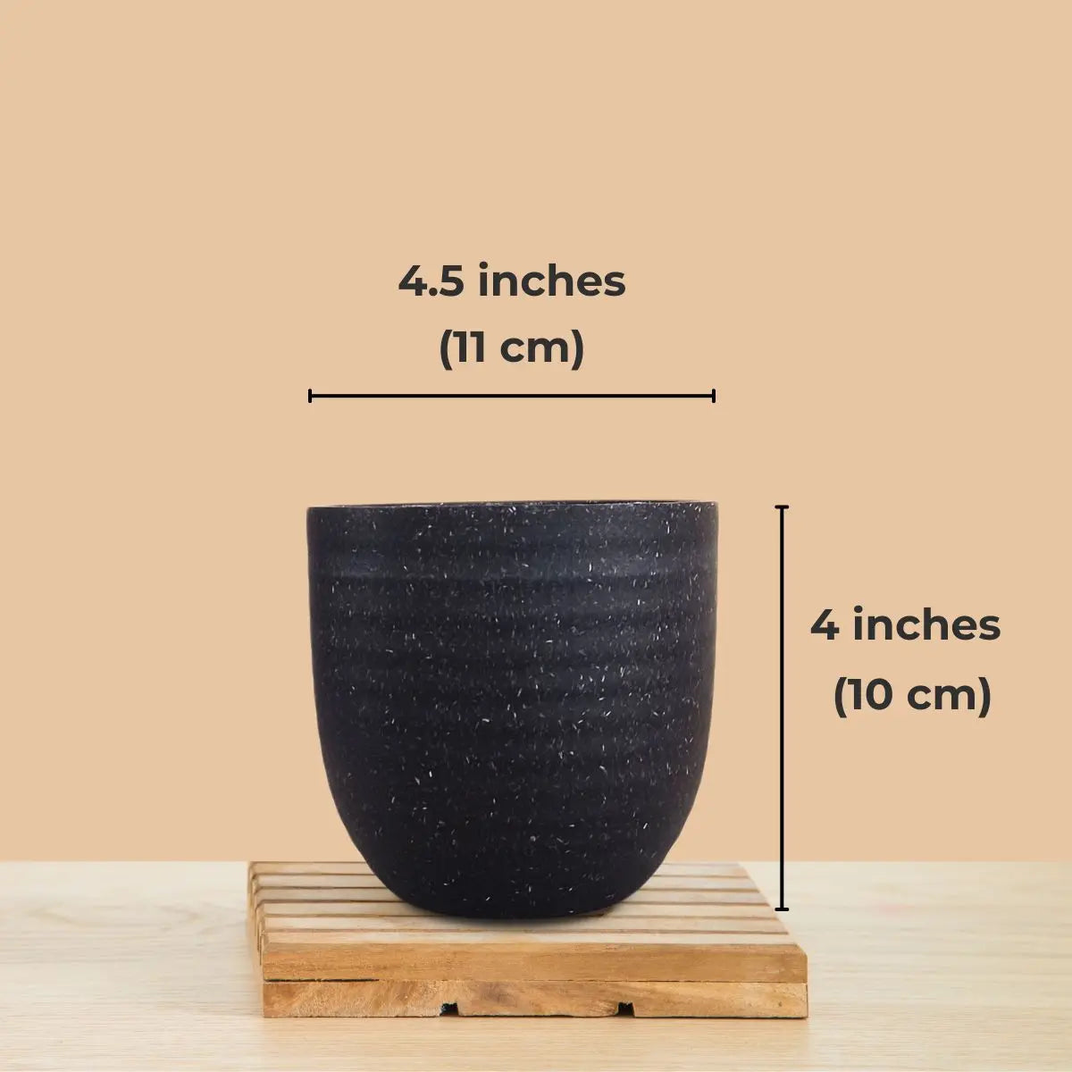 Indoor Small Pots (Black) - Set of 4