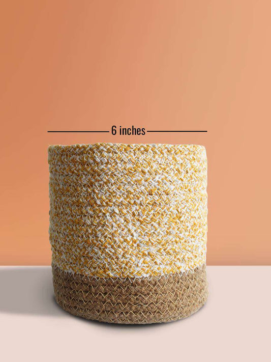 Eco-friendly Mustard Yellow Grace Cotton Planter - Medium