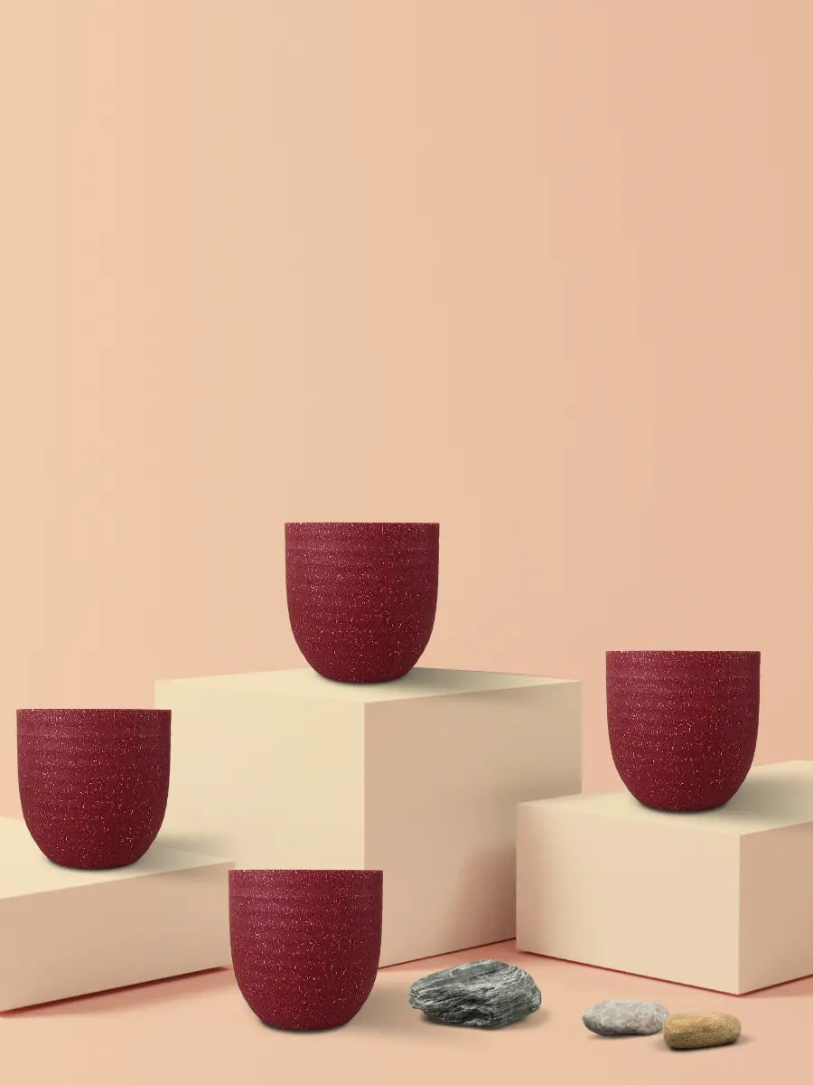 Indoor Small Pots (Red) - Set of 4