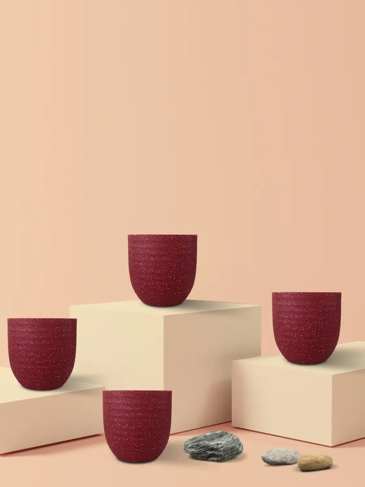 Indoor Small Pots (Red) - Set of 4