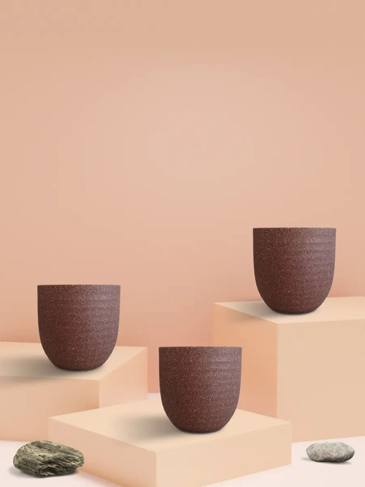 Indoor Small Pots (Brown) - Set of 3