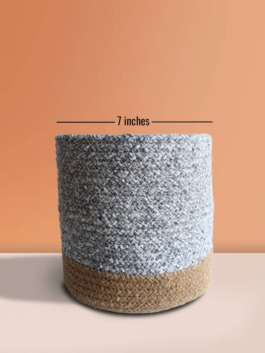 Eco-friendly Pebble Grey Grace Cotton Planter - Large