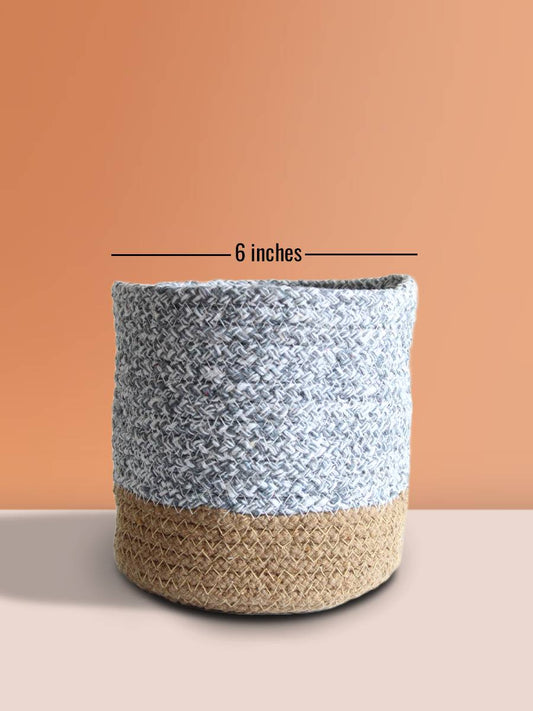 Eco-friendly Pebble Grey Grace Cotton Planter - Medium