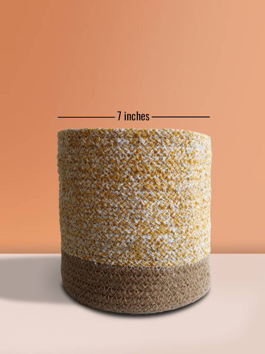 Eco-friendly Mustard Yellow Grace Cotton Planter - Large