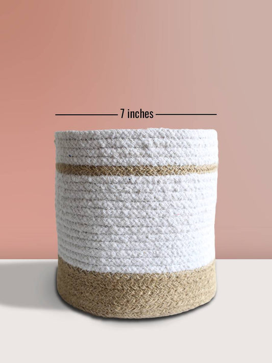 Eco-friendly Paper White Noble Jute Planter - Large