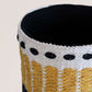 Eco-friendly Yellow, Cream & Black Striped Premium Planter Basket - 8 Inches