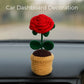 Greenkin Handmade Crochet Flower with Pot - Red Rose