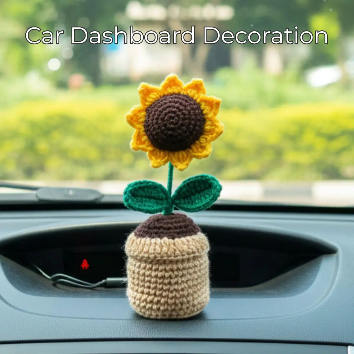 Greenkin Handmade Crochet Sunflower with Pot