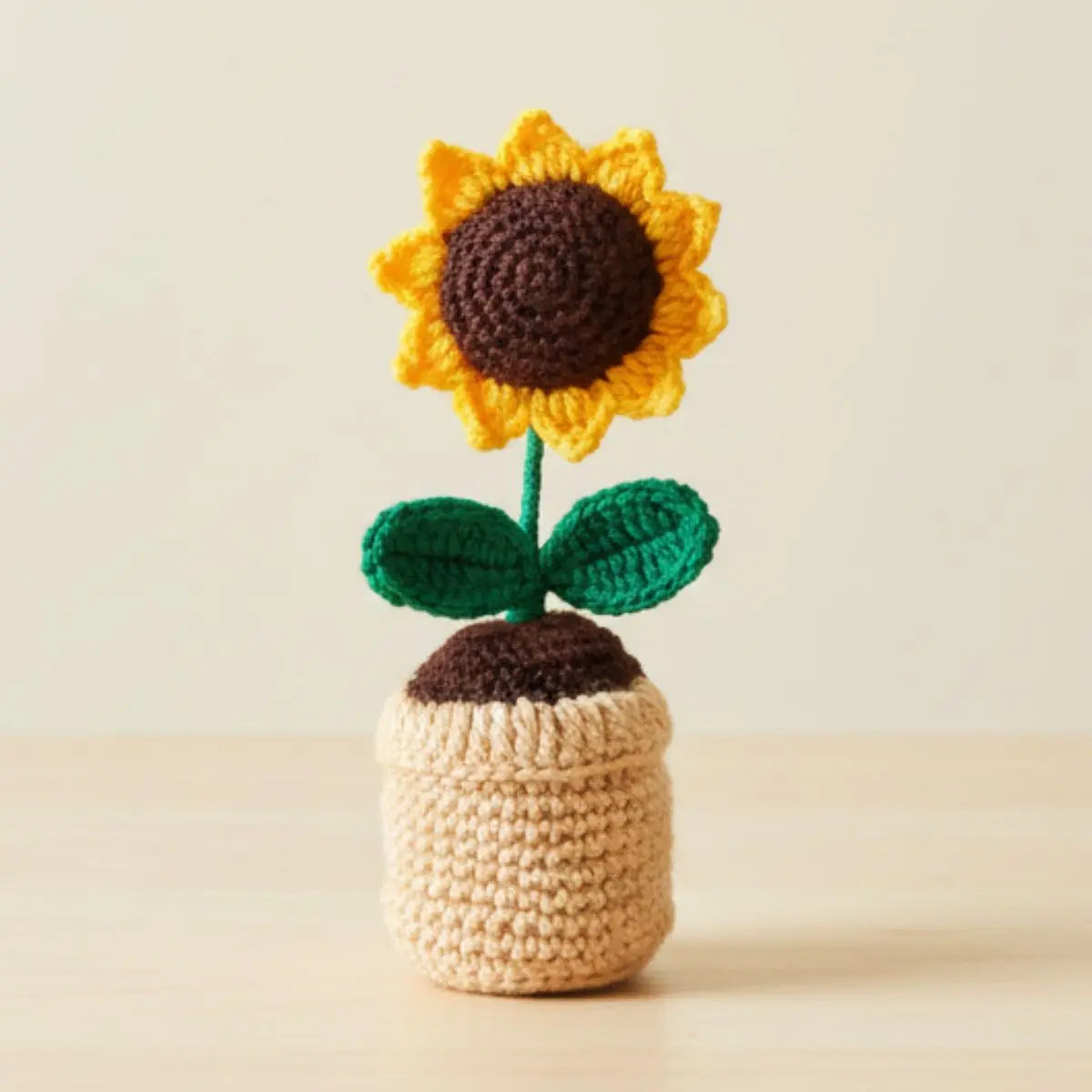 Greenkin Handmade Crochet Sunflower with Pot