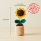 Greenkin Handmade Crochet Sunflower with Pot