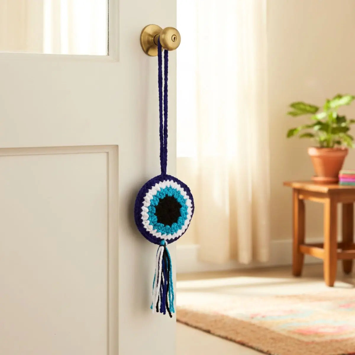 Greenkin Handmade Crochet Evil Eye Hanging Charm