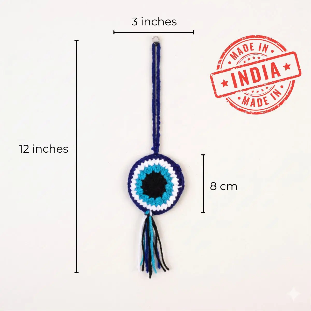 Greenkin Handmade Crochet Evil Eye Hanging Charm