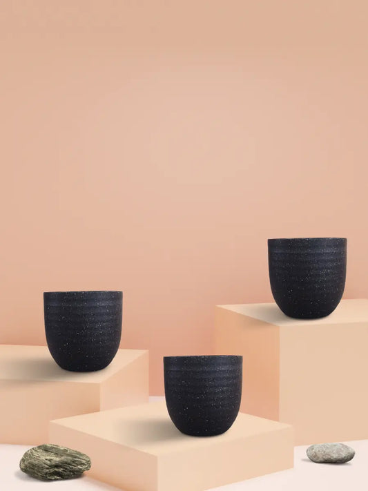 Indoor Small Pots (Black) - Set of 3