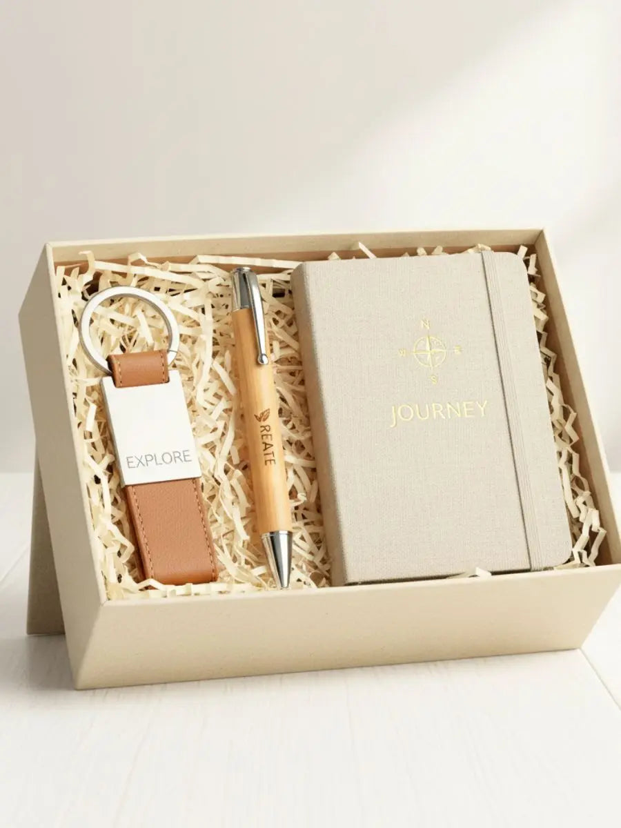 Gift Hamper For Onboarding New Employees with Diary, Pen, Keychain