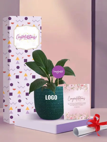 premium potted plants with logo for special achievement recognition